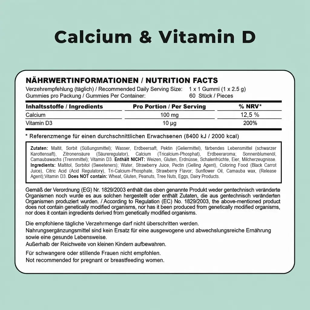 NUTRIQ Kids Calcium & Vitamin D3 Gummies für starke Knochen, Zähne und Wachstum bei Kindern, Produktbild 9
