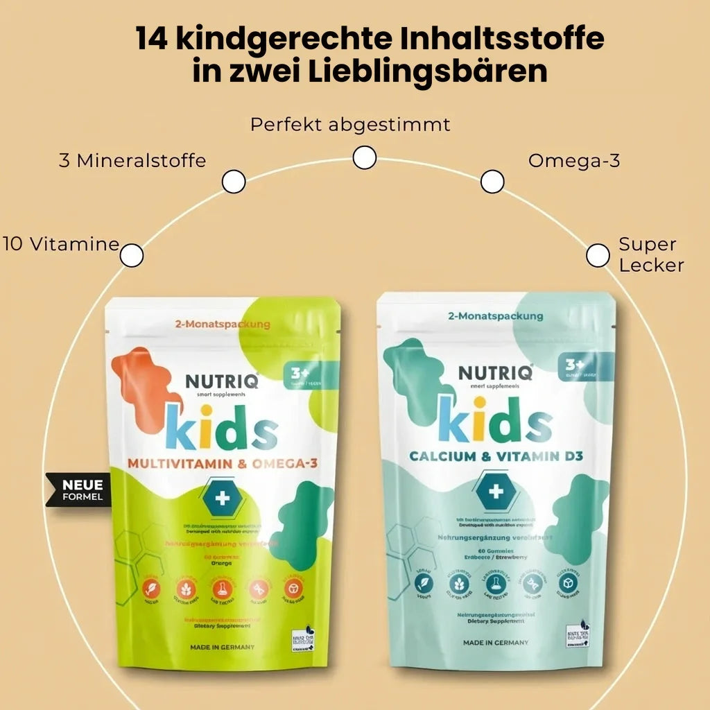 NUTRIQ Kids Complete Set: Kinder Vitamine für Immunsystem, Konzentration, Knochen und Wachstum, Produktbild 5
