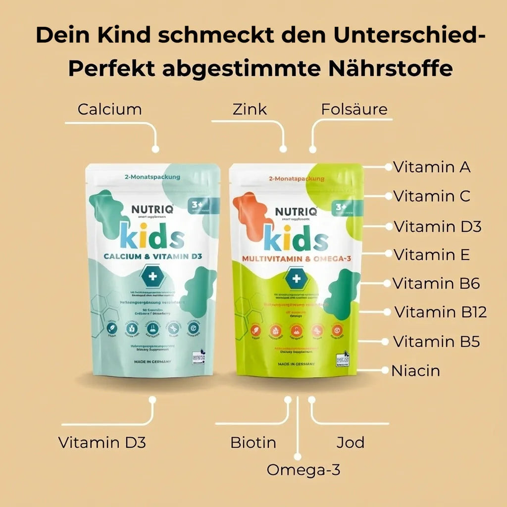 NUTRIQ Kids Complete Set: Kinder Vitamine für Immunsystem, Konzentration, Knochen und Wachstum, Produktbild 4