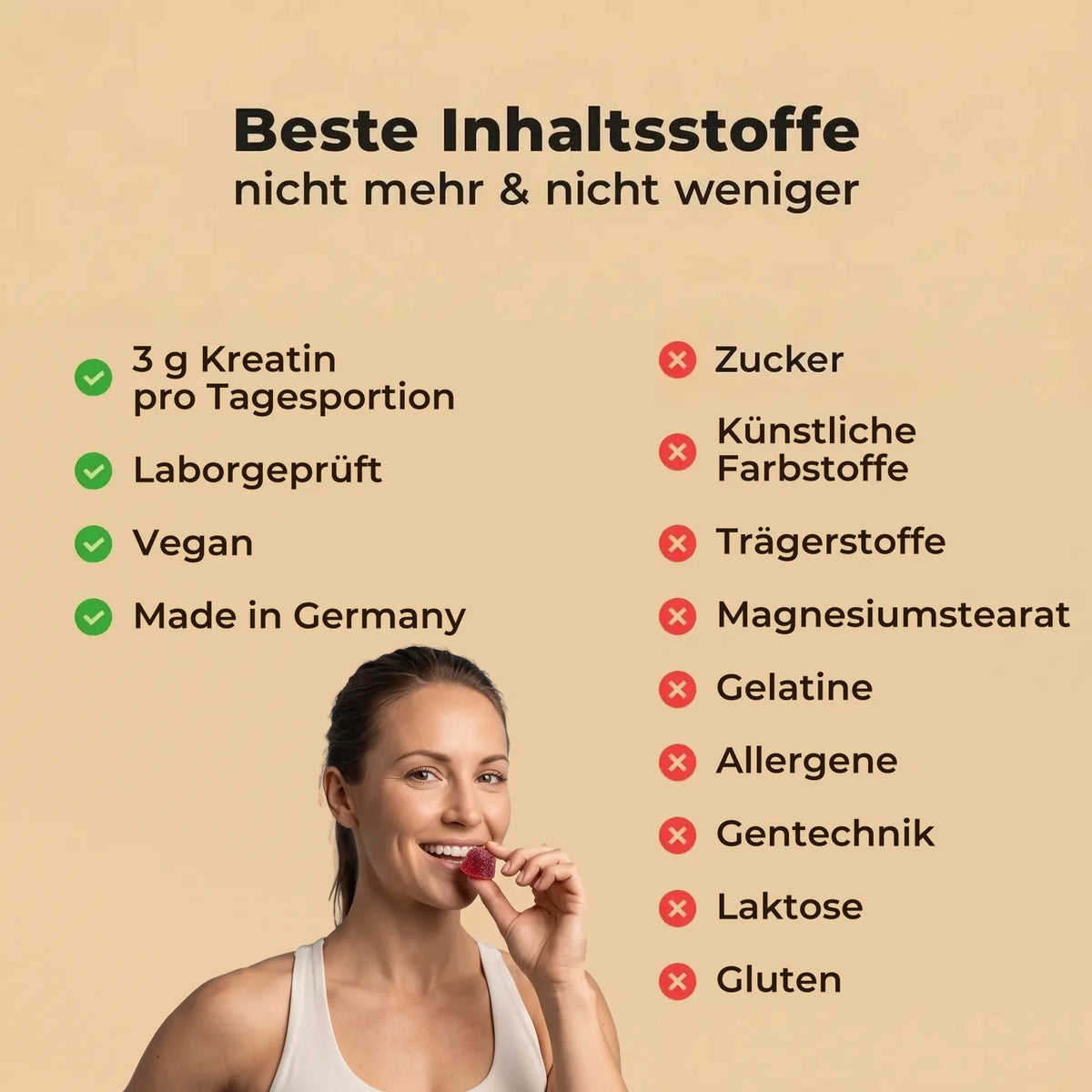 NUTRIQ Kreatin Gummies für Kraft, Muskelaufbau und Leistung, Produktbild 6