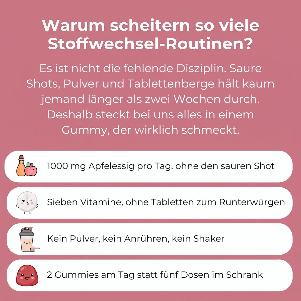 NUTRIQ Apfelessig Gummies (Metabolic Booster) für Stoffwechsel, Energie und gegen Heißhunger, Produktbild 2