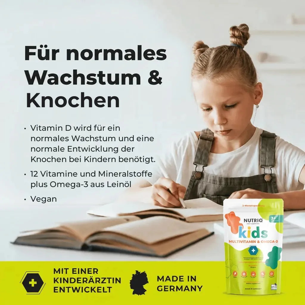 Für normales Wachstum und Entwicklung: Kids Multivitamin & Omega-3