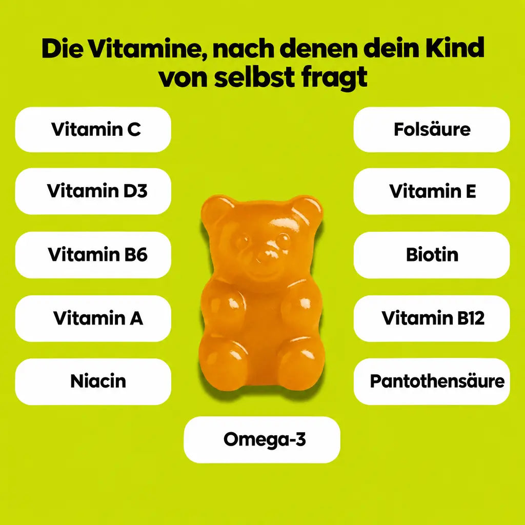 NUTRIQ Kids Multivitamin & Omega-3 Gummies für Konzentration, Immunsystem und Wachstum bei Kindern, Produktbild 5
