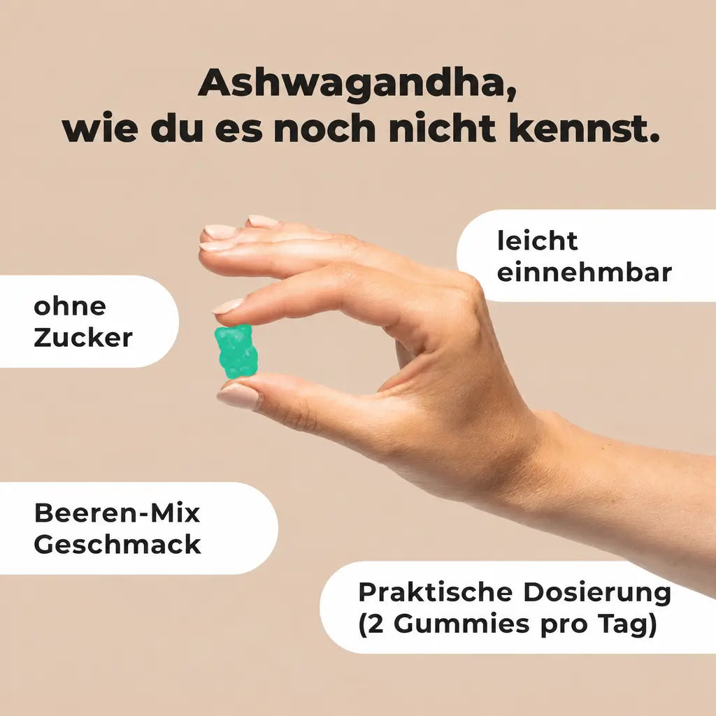 NUTRIQ Ashwagandha Gummies bei Stress, für Schlaf, innere Ruhe und die Abendroutine, Produktbild 3