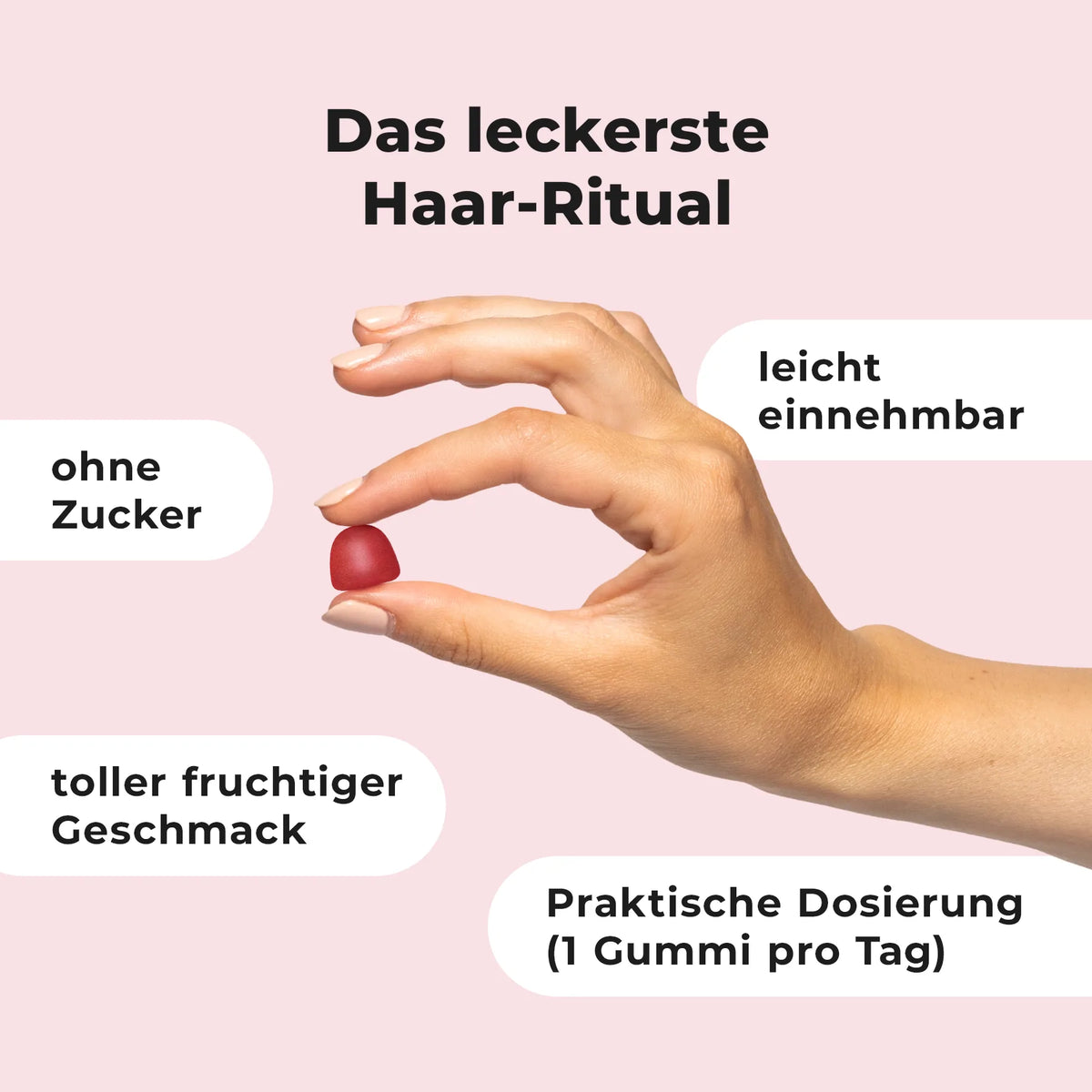 NUTRIQ Hair Beauty Gummies mit Biotin und Zink für Haarwachstum und gegen Haarausfall, Produktbild 5