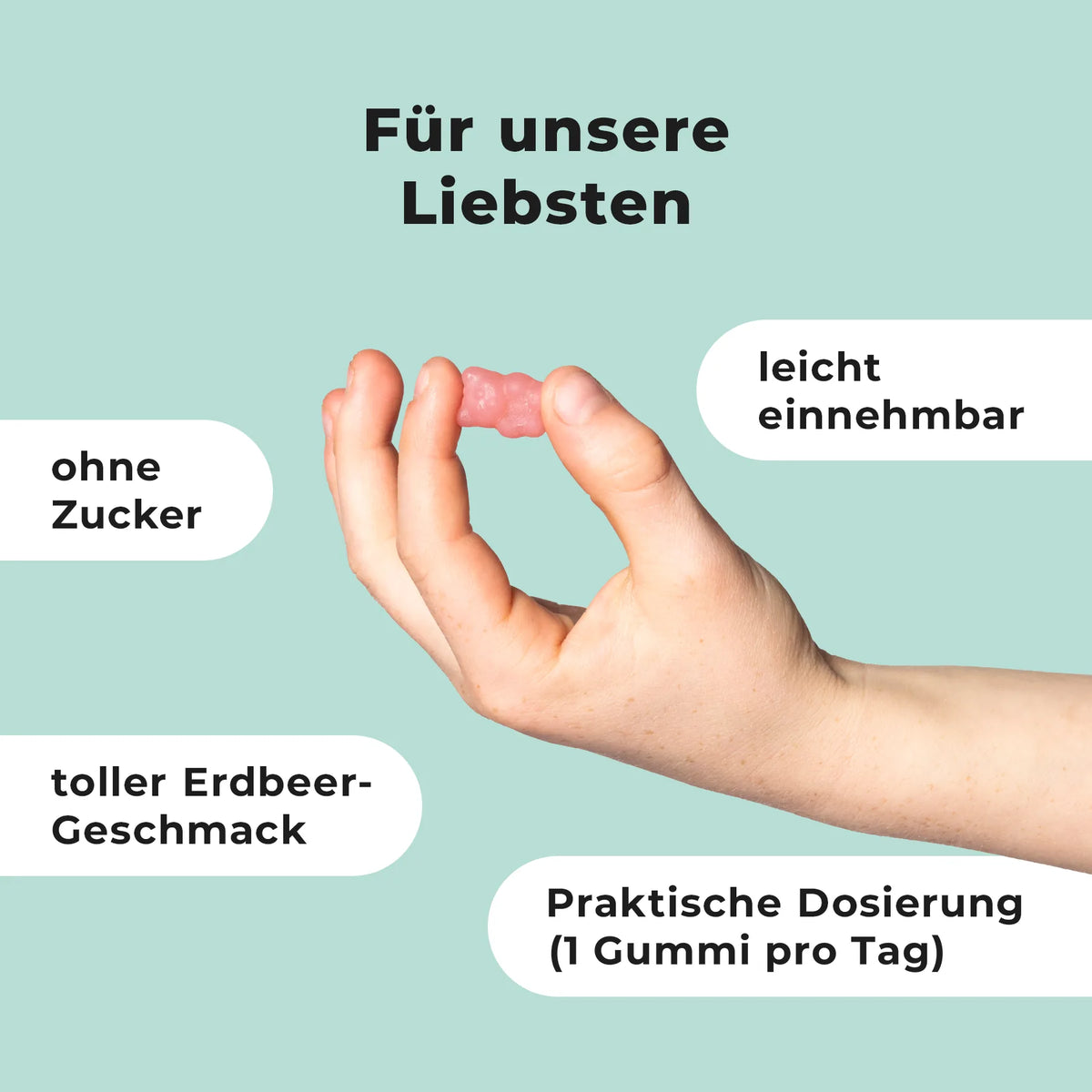 NUTRIQ Kids Calcium & Vitamin D3 Gummies für starke Knochen, Zähne und Wachstum bei Kindern, Produktbild 5