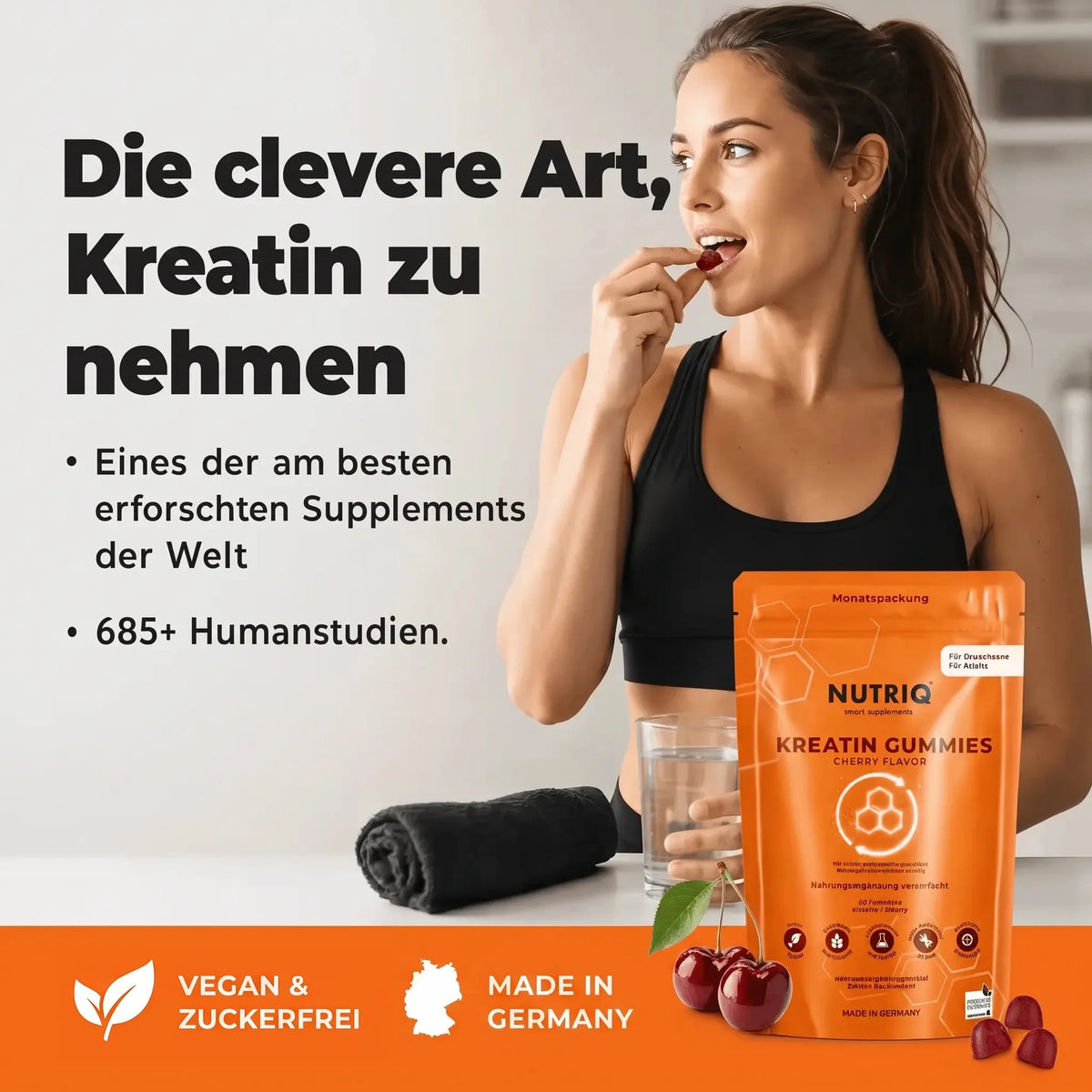 NUTRIQ Kreatin Gummies für Kraft, Muskelaufbau und Leistung, Produktbild 4
