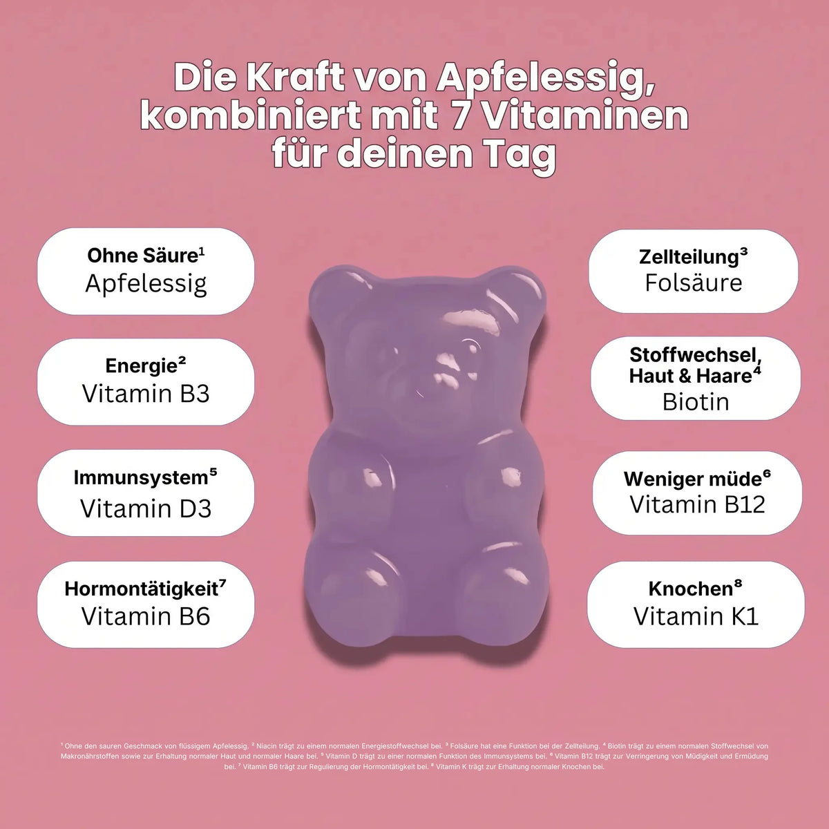 NUTRIQ Apfelessig Gummies (Metabolic Booster) für Stoffwechsel, Energie und gegen Heißhunger, Produktbild 7
